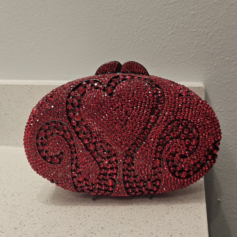 Natasha Denona Red Crystal Heart Minaudière